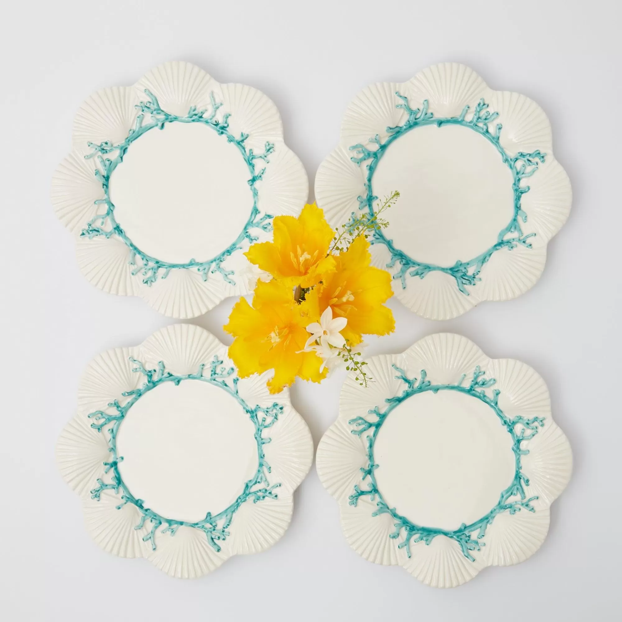 Hot Blue Coral Starter Plates (Set Of 4) Starter Plates