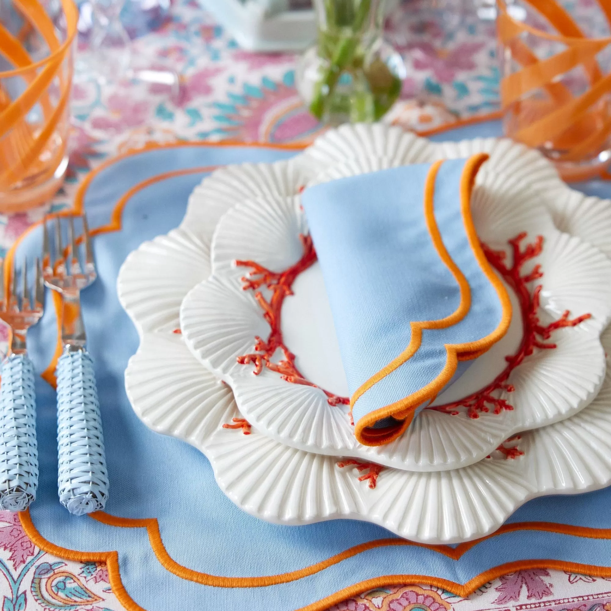 Store Coral Dinner & Starter Plates (Set Of 8) Crockery Sets