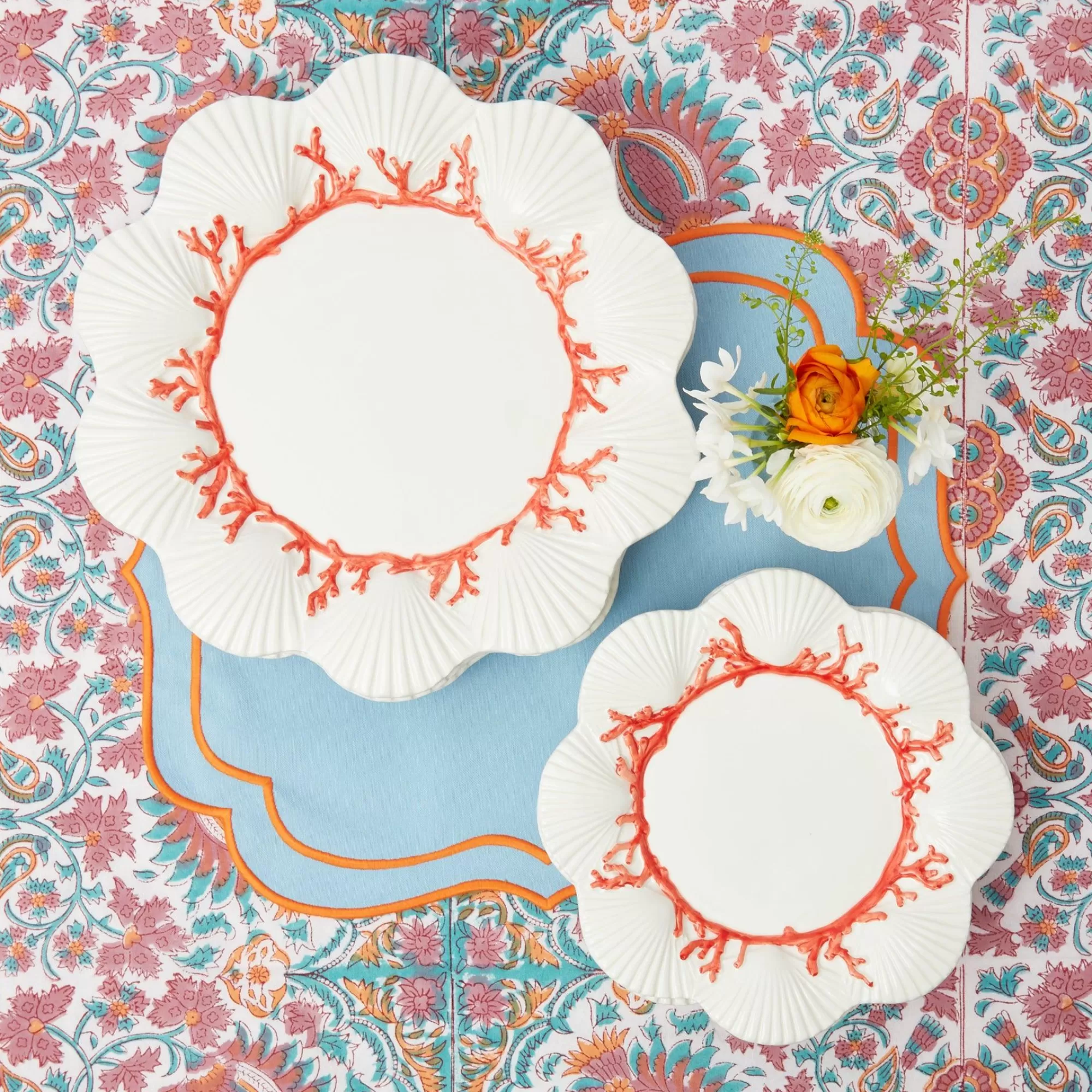 Store Coral Dinner & Starter Plates (Set Of 8) Crockery Sets
