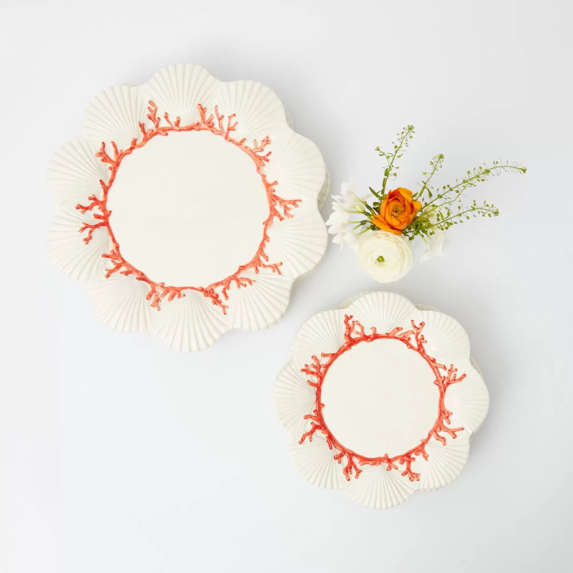 Store Coral Dinner & Starter Plates (Set Of 8) Crockery Sets