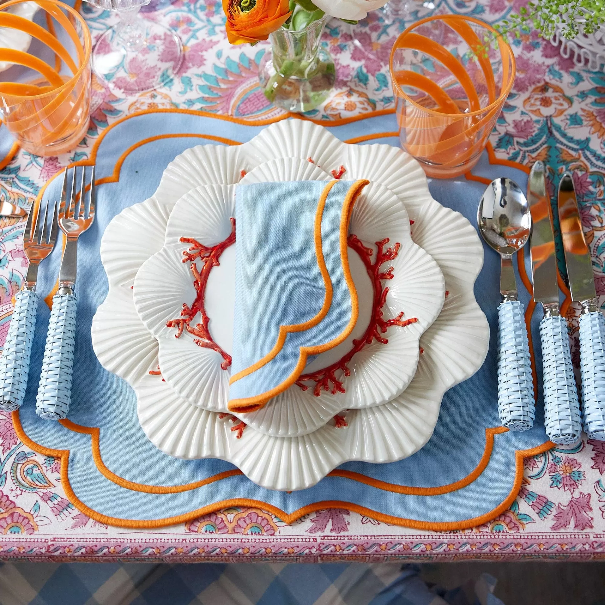 Store Coral Dinner & Starter Plates (Set Of 8) Crockery Sets