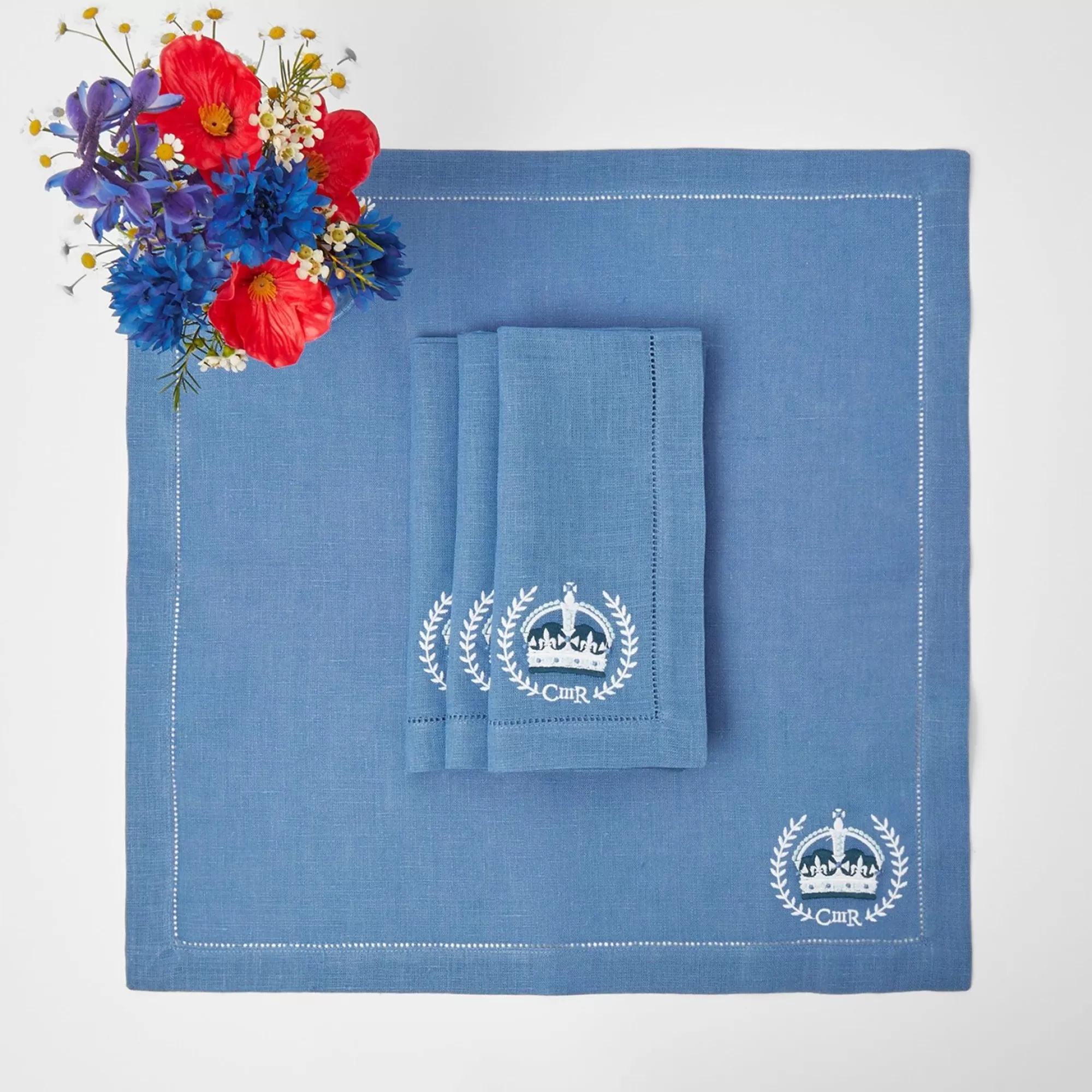 Cheap Coronation Blue Linen Napkins (Set Of 4) Napkins